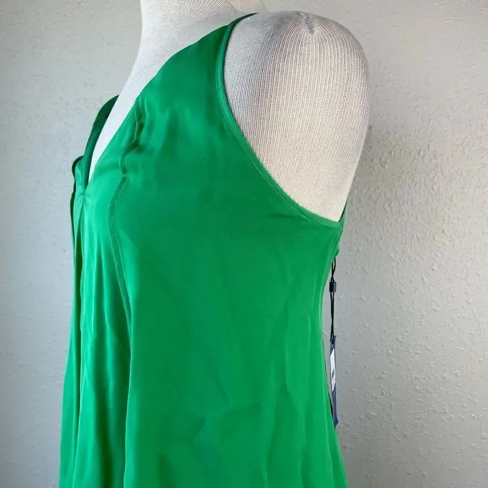 NWT Rebecca Minkoff Green Silk Midi Dress Size XS